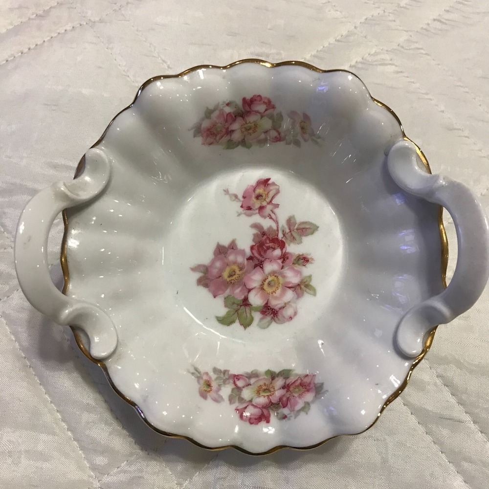 Gerold Porzellan floral trinket dish Tettau Bavaria West‎ Germany